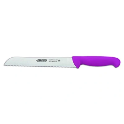 Imagen de Arcos Serie 2900 Cuchillo Panero Hoja Serrada de Acero Inoxidable Nitrum 200 mm Mango inyectado en Polipropileno Color Fucsia
