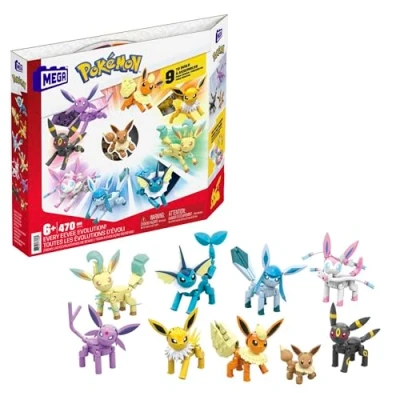 Imagen de Mega Construx Pokémon Pack de evoluciones Eevee, Juguete construcción para niños Mayores 6 años, Multicolor, 470 Piezas