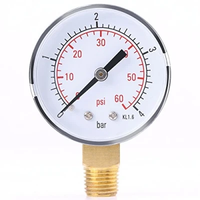 Imagen de Manómetro, Akozon mini manómetro 1 piezas para combustible, aire, aceite o agua 0 4bar / 60psi NPT