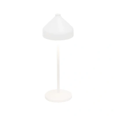 Imagen de Zafferano, Lámpara Amelie, de Mesa Portátil y Recargable con Control Táctil, para Salón Exterior, Atenuador, 2200 3000 K, Altura 34 cm, Color Blanco