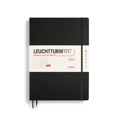 Imagen de LEUCHTTURM1917 370730 agenda semanal y cuaderno de notas Master (A4+) 2025, Negro, Inglés
