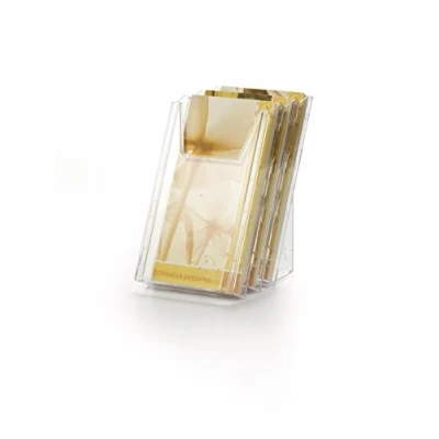 Imagen de Durable 859919 Portafolletos Combiboxx 1/3 A4 Set L, 3 compartimentos, para aplicación en mesa y pared, transparente