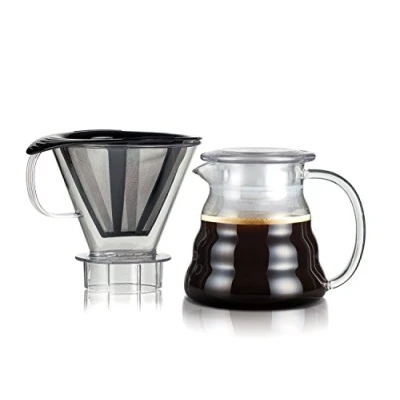 Imagen de Bodum 11767 10 01S Melior Cafetera de Filtro Permanente Fino Acero Inoxidable con Soporte para tritan 0.6 l