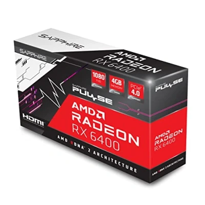 Imagen de Sapphire Pulse Tarjeta gráfica AMD Radeon RX 6400 GDDR6 1080 FHD 4GB PCIE 4.0 HDMI de Video