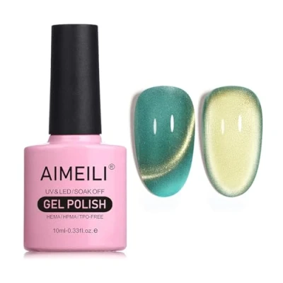 Imagen de AIMEILI 9D Ojo de Gato Esmaltes Semipermanentes para Uñas Sin crueldad Vegano Libre HEMA Magnético Soak Off UV LED Permanentes Esmalte 10ml，751