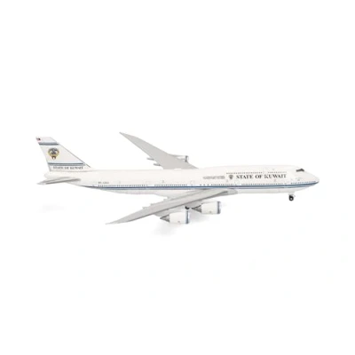 Imagen de herpa Avión en Miniatura Boeing 747 8, Gobierno de Kuwait, Escala 1:500, Pieza colección, Modelo sin Soporte, Metal