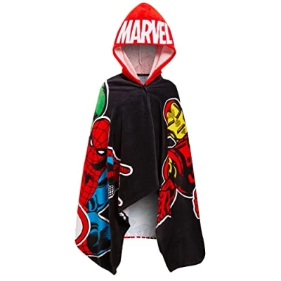 Imagen de Marvel Toalla con Capucha de Los Vengadores para niños 100% algodón Spider Man Hulk Capitán América Poncho Playa baño Envoltura Bata