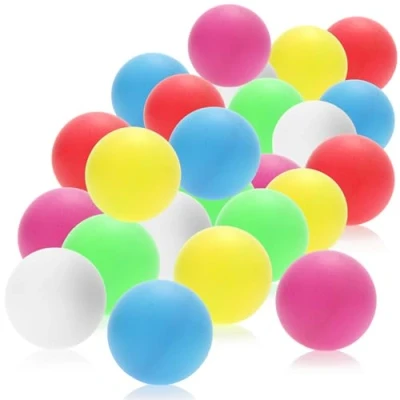 Imagen de com four® Pelotas de Tenis Mesa 24x, Colores tamaño estándar, Juego para Ping Pong y Beer Pong, Entrenamiento 40 mm (Multicolor)