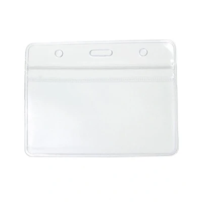 Imagen de CKB Ltd 10 x ID Badge Card Plastic Pocket Holder Pouchs 98 78 mm con Cierre a presión