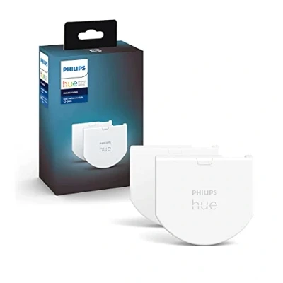 Imagen de Philips Hue Módulo de interruptor pared, permite un acceso constante a dispositivos Hue, instálalo detrás los interruptores pared existentes, Pack 2, blanco
