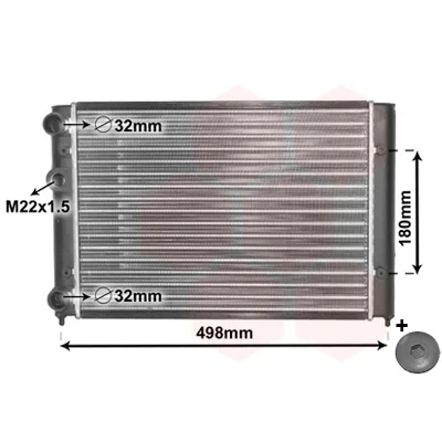 Imagen de VAN WEZEL 58002028 Radiador, refrigeración del motor Aluminio 430 320 34 *** IR PLUS con accesorios Aletas unidas mecánicamente