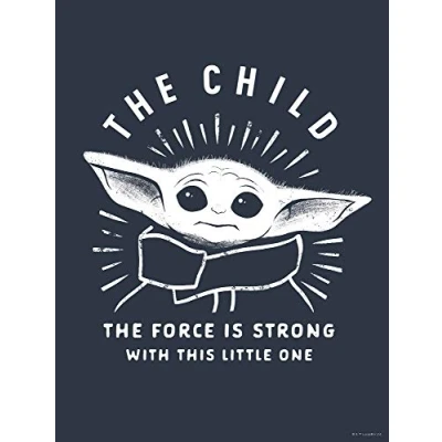 Imagen de Komar Star Wars Mandalorian The Child Iconic Baby Yoda, decoración de pared, póster artístico, tamaño 30 x 40 cm, sin marco, WB SW 008 30x40, azul, blanco