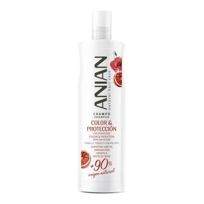 Imagen de ANIAN Champô Color e Protecção, 400 ml, para Cabelos Coloridos e/ou Fibrosos, Nutre Hidrata a Fibra Capilar, Protege Cor, Anti Frizz, com Queratina Vegetal Filtros UV