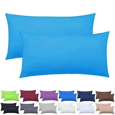 Imagen de NatureMark Fundas de Almohada Jersey, Paquete 2, para Almohadas Dormir Lado, Cuello, Muchos tamaños y Colores (40 x 60 cm, Lado/de Lactancia, Turquesa)