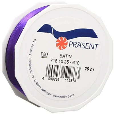 Imagen de Präsent C.E. Pattberg satén Violeta, 27 Yardas para Envolver, 0.4 Pulgadas de Ancho, decoración y Manualidades, Cinta Decorativa Regalos, Cada ocasión, Poliéster, Verde, 10mm 25m, 25