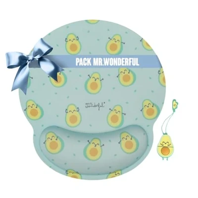 Imagen de WONDEE Pack Mr Wonderful Regalos, Aguacate Pendrive Original USB 32 GB + Alfombrilla de ratón Reposamuñecas Regalos Originales para Mujeres y Niñas, Cumpleaños Navidad