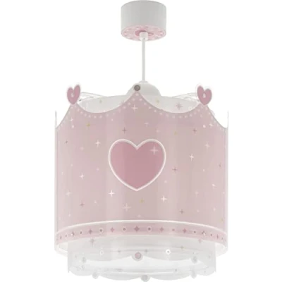 Imagen de Dalber Lámpara Infantil De Techo Little Queen Corona Corazones Rosa (61102)