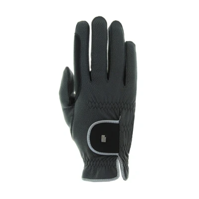 Imagen de Roeckl Malta Guantes de equitación unisex, 7.5, Antracita/Plateado