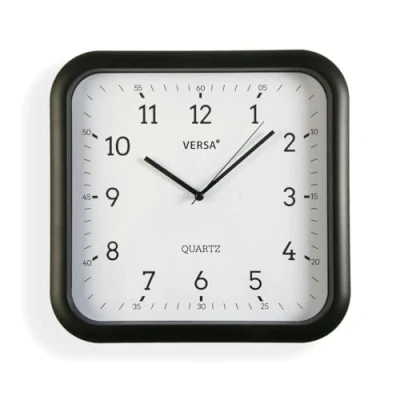 Imagen de Versa Reloj de Pared Negro Plástico Cuarzo 3,5 x 28,5 29,5 cm