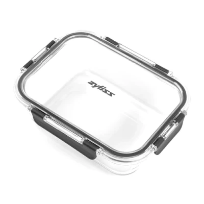 Imagen de Zyliss E981065 Recipiente de vidrio 1 litro, inastillable, caja hermética almacenamiento alimentos con tapa sellable, apto para microondas, sin BPA, congelador,