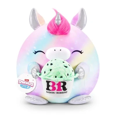 Imagen de Snackles Series 2 Wave 2, Snack Swap, Unicorn, 20 cm by ZURU Cuddly Squishy Comfort Plush with License Brand Accessory (Unicorn, Baskin Robbins)