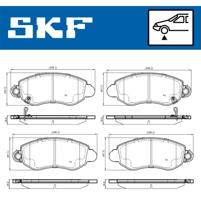 Imagen de SKF VKBP 80489 A Juego de pastillas freno con avisador acústico desgaste FORD: Transit Mk5 Furgón, Bus