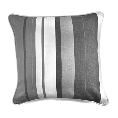 Imagen de Cojín de Rayas Whitworth, 100% algodón Poliéster., Gris, Cushion (Filled): 43 x 43cm