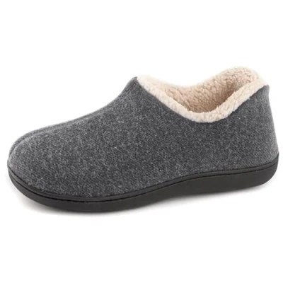 Imagen de ULTRAIDEAS Zapatillas de casa mujer con espuma memoria y forro polar, suela goma antideslizante para interiores exteriores,Gris,40 EU
