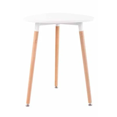 Imagen de CLP Mesita de Café Abenra I Mesa Auxiliar con Tablero MDF Centro Pies Madera Moderna Color:, Color:Blanco, Tamaño:60 cm