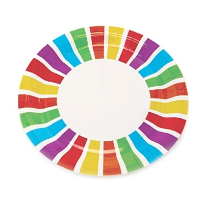 Imagen de Baker Ross FC994 Plato de Cartón Arcoiris Juego 10, decoración cumpleaños para niños
