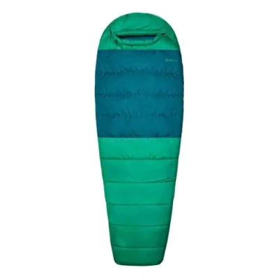 Imagen de Marmot Lost Coast 30 Short, Saco de dormir tipo momia para adulto, relleno pluma 600+, ligero y cálido, plegable, 168 cm, hasta 21, Clover/Dark Jungle, cm