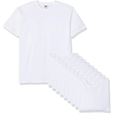 Imagen de Fruit of the Loom Valueweight Short Sleeve Camiseta, Blanco, L (Pack de 10) para Hombre
