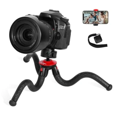Imagen de Fotopro Móvil Trípode, Flexible Tripode con Rótula de Bola, Mini Trípode Bluetooth, Portátil Tornillo 1/4&#039;&#039; para iPhone, Huawei