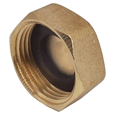 Imagen de SKIR&#039;CO (2 piezas) Tapa de Latón 3/4&quot; con Arandela, Hexagonal hembra, Tapón Tubo, Rosca Hembra BSP, Extremo Tubo