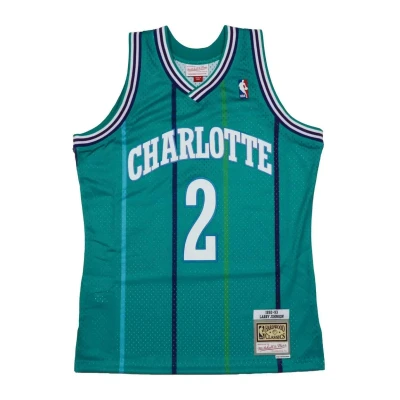 Imagen de Mitchell &amp; Ness Larry Johnson 2 Charlotte Hornets NBA Top, Talla: Small, Turquoise