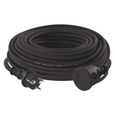 Imagen de Emos E 008 Empresa m Schuko, Cable alargador de Goma para Uso Exterior (IP44), H07RN F3G 1,5 mm2, 30 Meter