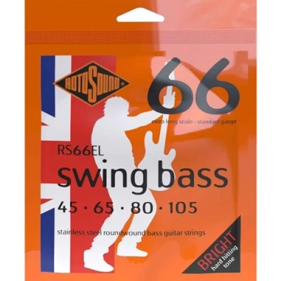 Imagen de Rotosound cuerdas para Bajo Eléctrico SWING 66 Stainless SETS 4 RS66EL EX LONG SCALE Standard 45 105