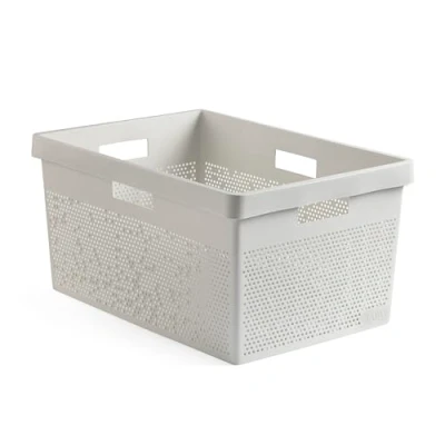 Imagen de TATAY Cesto de Ropa Bohol, 40L Capacidad, Polipropileno, Libre BPA, Plástico 100% Reciclado, Blanco. Medidas: 36 x 52,5 26 cm