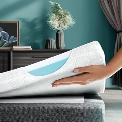 Imagen de Wendre 2 en 1 Topper Viscoelastico 160x200 Cubre Colchon Certificado y Transpirable Confort a Través de Colchones Espuma Duradero Memory Foam Mattress