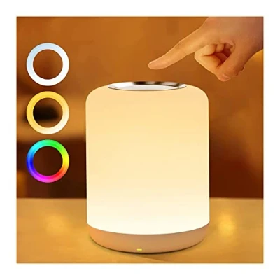 Imagen de SOLIDEE Luz Nocturna Infantil,4 modos Lamparas De Mesita Noche Tactil Regulable con 256RGB colores,USB Recargable 1H Temporizador Lampara Quitamiedos Infantil Para Dormitorio Sala Estar Regalo