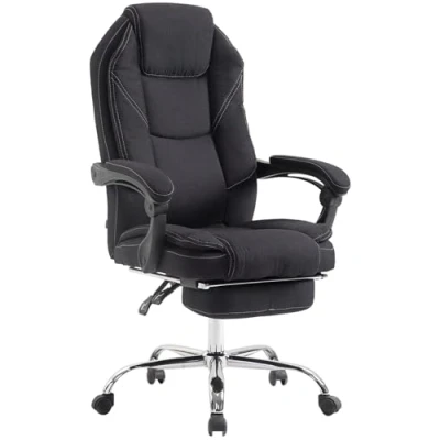 Imagen de CLP Silla De Oficina Castle En Tela I Ejecutiva Reposapiés Extraíble &amp; Respaldo Reclinable Escritorio Ergonómica Color:, Color:Negro