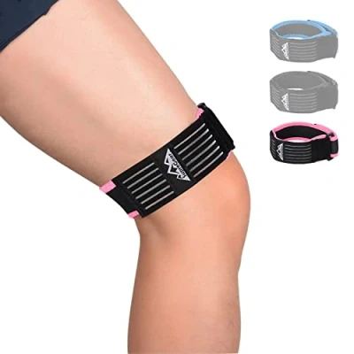 Imagen de supregear Rodilla Protector Cinta para Tendón, Correa de Banda IT Rodilla, Rotuliana Ajustable, Cómoda y Transpirable con Compresión Adicional el Síndrome la Iliotibial