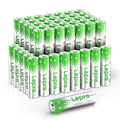 Imagen de Lepro Pilas Alcalinas AA, Pack de 48 1,5 voltios 2800mAh LR03 MN2400, Energía Larga Duración, Anti Fuga, Ideal para Dispositivos Uso Diario