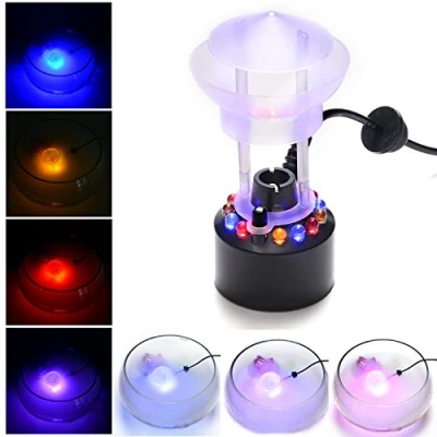 Imagen de FITNATE 12 Luces LED Mist Maker Fogger con Protector contra Salpicaduras, Generador de Niebla, Atomizador Aire, Fuente Agua, Ideal para Decoración Estanque, Halloween y Otro Festival