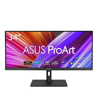 Imagen de ASUS ProArt Display PA348CGV Monitor Profesional de 34&quot; (IPS, 21:9, UWQHD (3440 x 1440), precisión Color ΔE &lt; 2, Calman, 98% DCI P3, USB C, 120Hz, FreeSync Premium Pro, Soporte ergonómico)