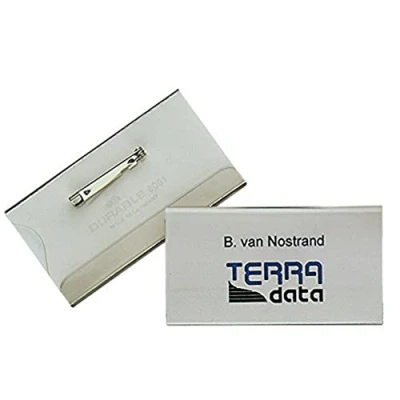 Imagen de Durable 800119 Portanombres con imperdible, 40 x 75 mm, transparente, paquete de 100
