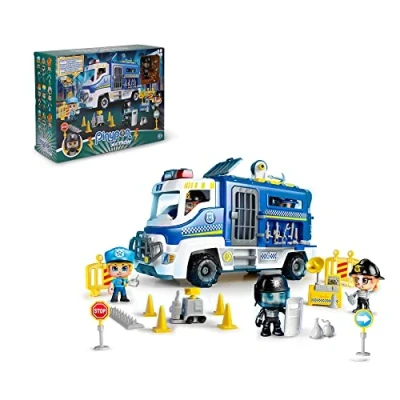 Imagen de Pinypon Action Furgón Policial, Set de Juguete acción, Incluye un muñeco policía , Muchos Accesorios y Posibilidades Juego, para niños niñas Desde 4 años, Famosa (700016770)