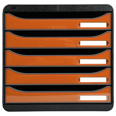 Imagen de Exacompta 3097288D Caja organizadora, 5 cajones, color naranja glossy