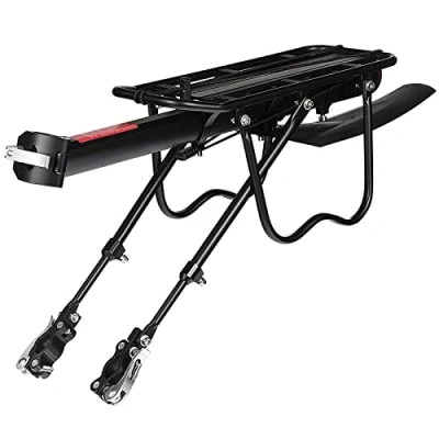 Imagen de ZUIMENG Portaequipajes para Bicicleta de Montaña, Portabultos Trasero Aleación Aluminio, Ajustables Portabicicletas con Reflector Guardabarros MTB 24 29 Pulgadas