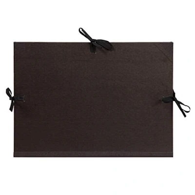 Imagen de Exacompta Clairefontaine 38015C Un carton à dessin 3 rabats fermeture cordons 32x45 cm, Noir